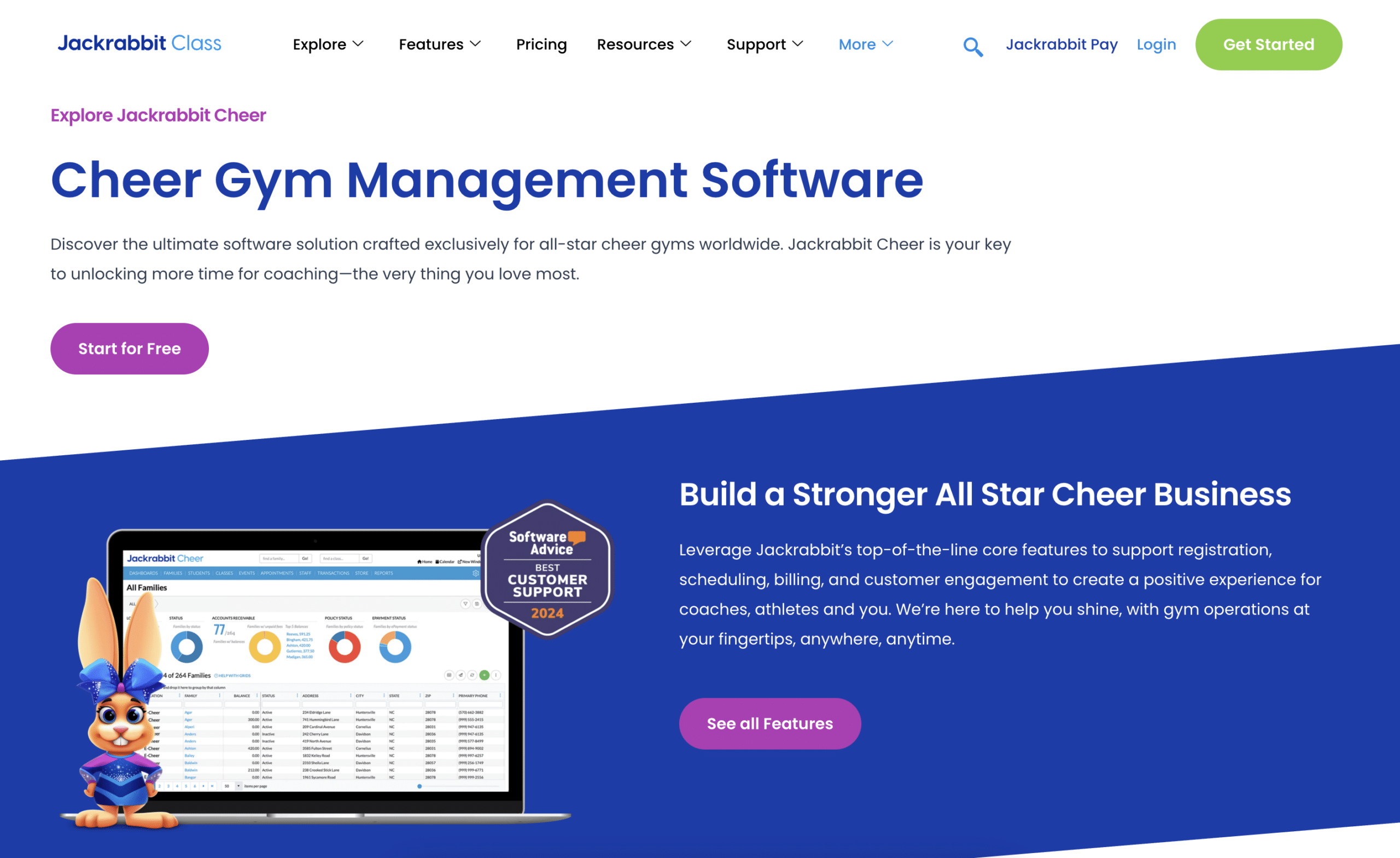 Jackrabbit class as a cheerleading management software alternative
